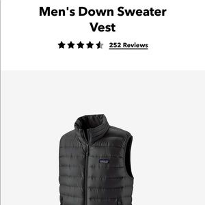 Patagonia Mens Down Sweater Vest size small